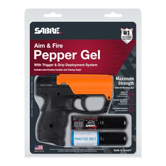 Aim and Fire Pepper Gel with Trigger and Grip Deployment